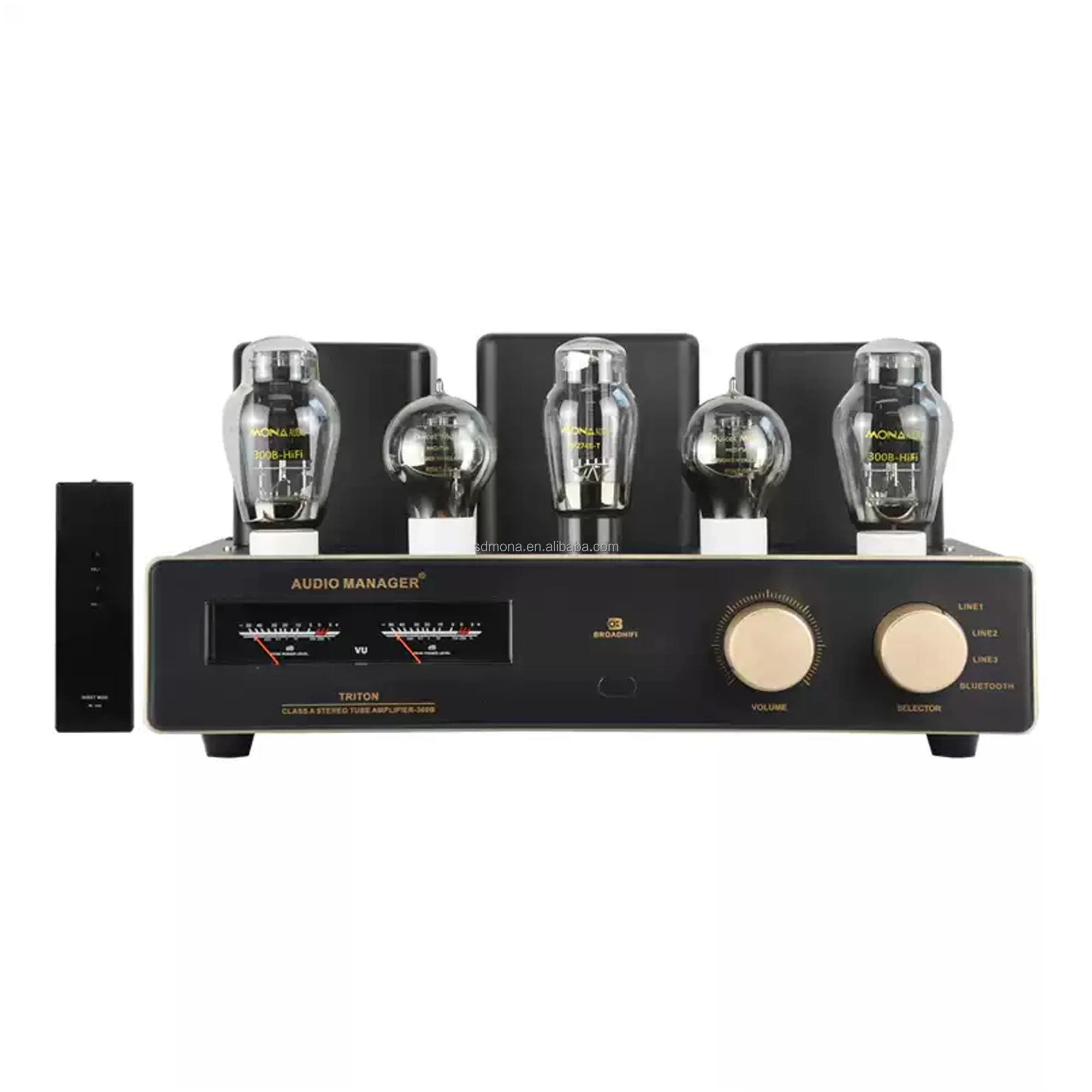 

Veteran Series Pure Class a 300B Hi-Fi Tube Amplifier with Remote Control, Bluetooth, and Tube Protective Cover