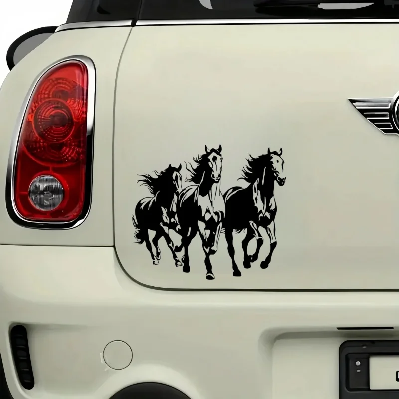 Adesivo de cavalo de corrida preto e branco, adesivo de vinil premium à prova d'água adesivo de carro requintado