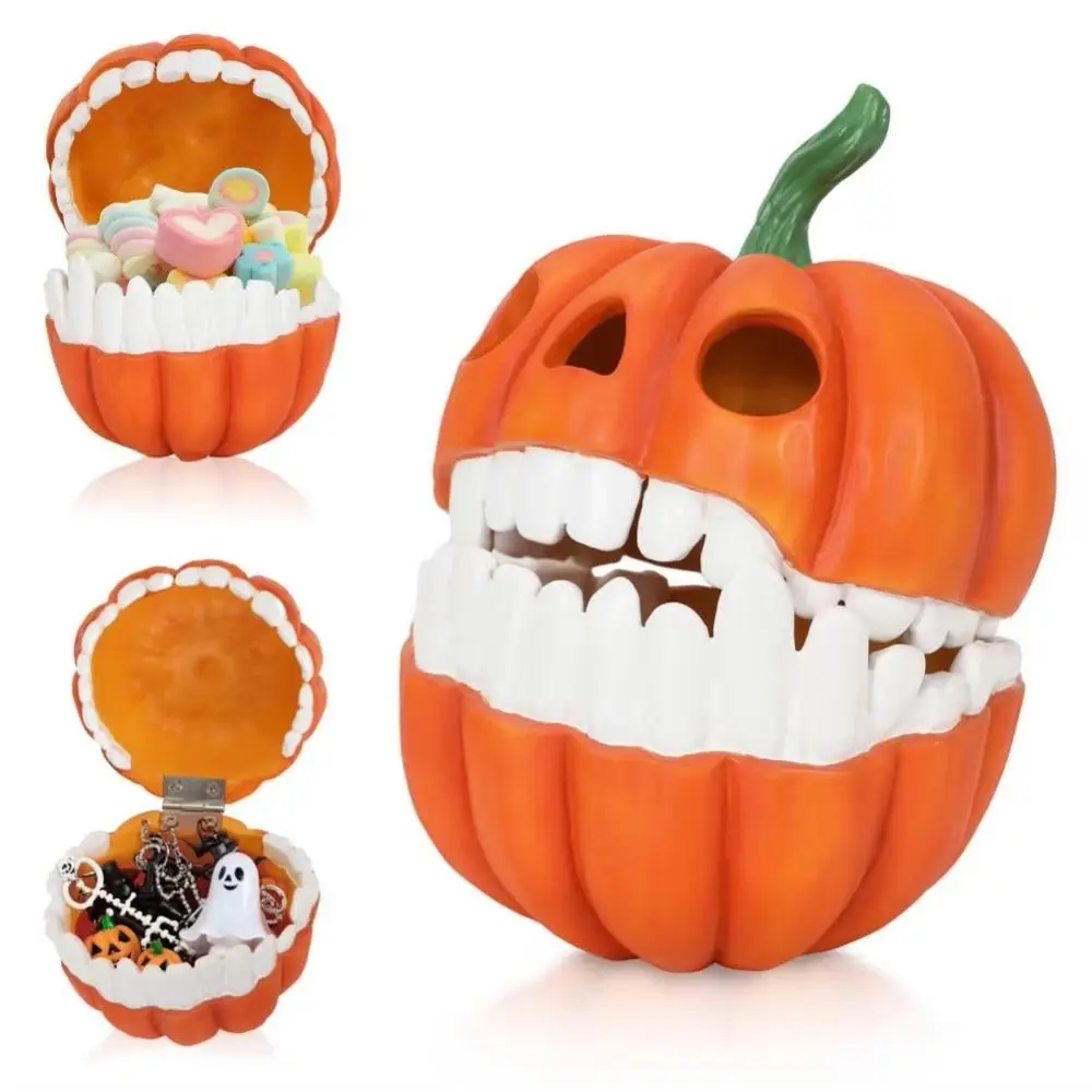 

Resin Halloween Pumpkin Storage Box Halloween Decor Decorative Bowl Pumpkin Candy Box Festive Snack Holder Trick Or Treat Boxes
