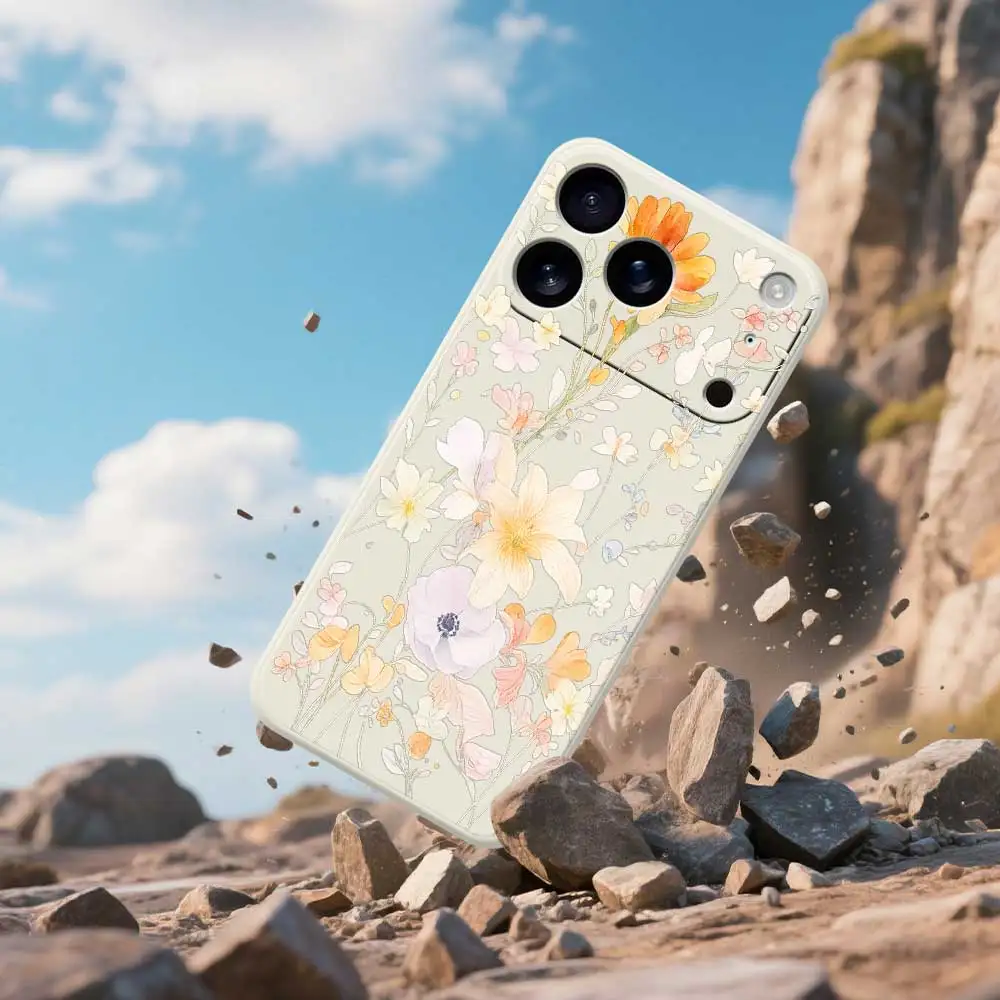 เคสโทรศัพท์ลายดอกไม้สด สำหรับ iPhone 17 Pro Max 17 Air 16 15 14 13 12 11 Pro Max XS Max 7 8 Plus 16e 16 15 Plus  วัสดุ TPU
