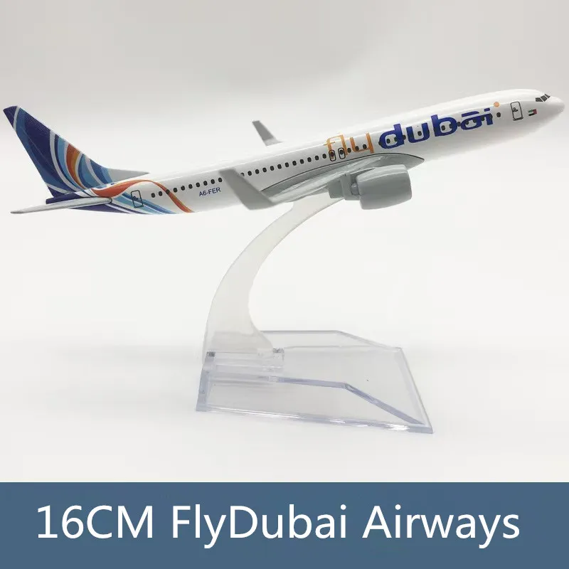 

New 16cm/20cm Model Diecast Alloy Metal Airplane FlyDubai B737 Airlines Airways Aircraft With Base Collection Display Gifts Fans