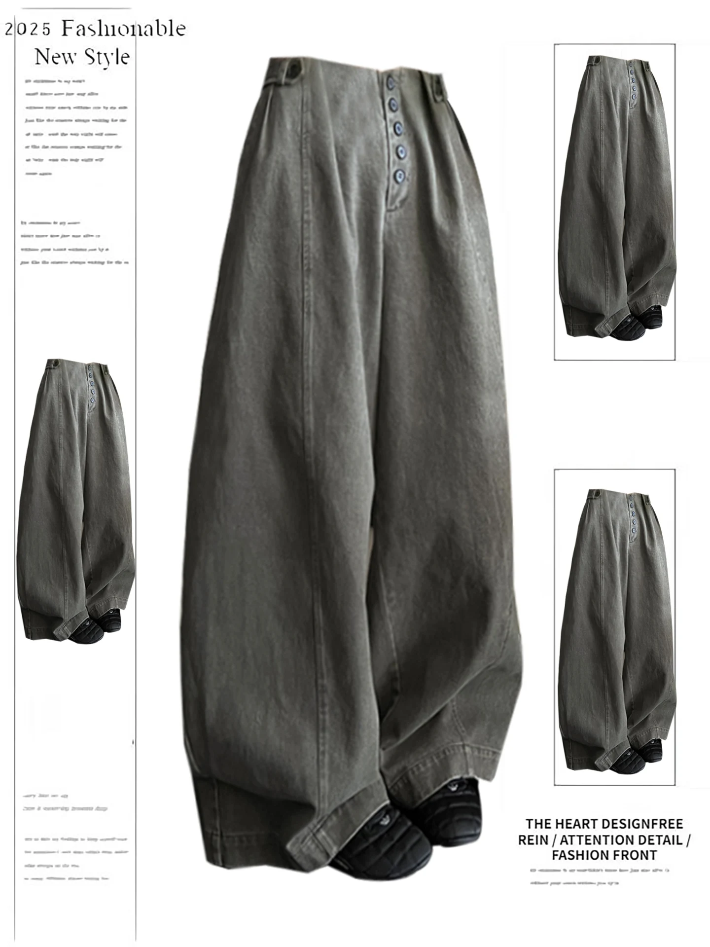 

Women's Army Green Baggy Y2k Grunge Pants Harajuku Punk Boyfriend Wide Leg Pants Vintage Oversize Trousers Spring Autumn Clothes