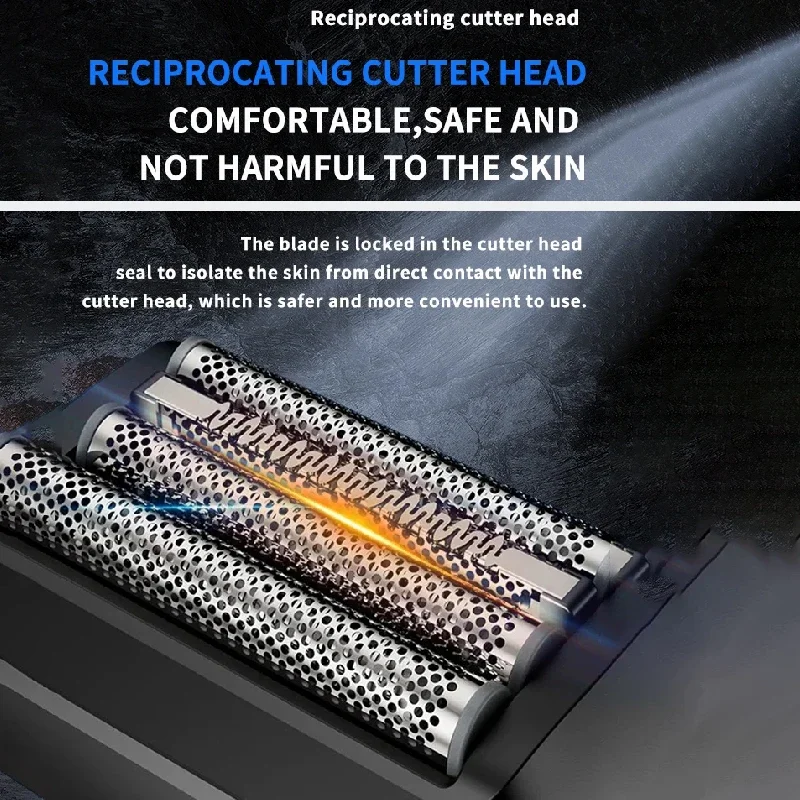 Kemei 4-Blades Electric Razors For Men Wet Dry Rechargeable Electric Shavers Beard，Facial，Stubble，Balds Head Shaving Machine