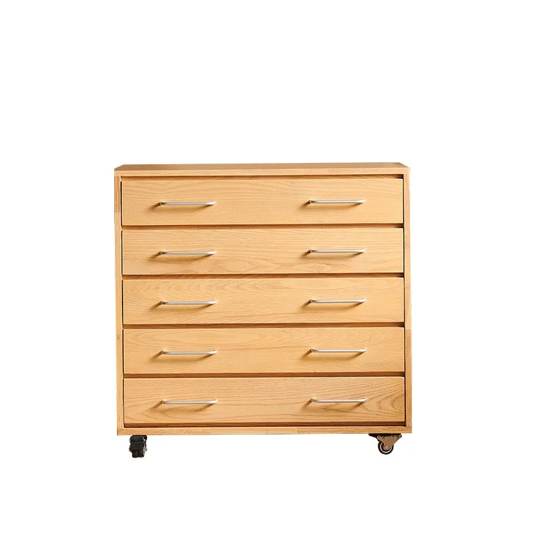 

Log wind solid wood chest of drawers living room dining side ash wood storage removable drawer cabinet