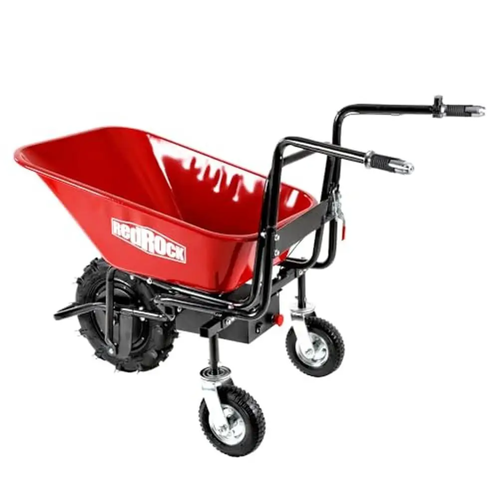 

Electric Wheelbarrow Powered Cart 24V DC 500W Battery 330lbs Capacity Dump Hauler Garden Construction 16" Tires Speed 0-7km/h