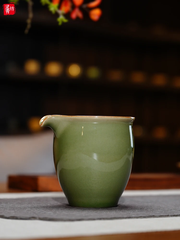 

Handmade Ceramic Gongfu Tea Set Accessories Single Porcelain Cup Tea Ocean Dragon Well Brother Kiln High-end Tea Tools