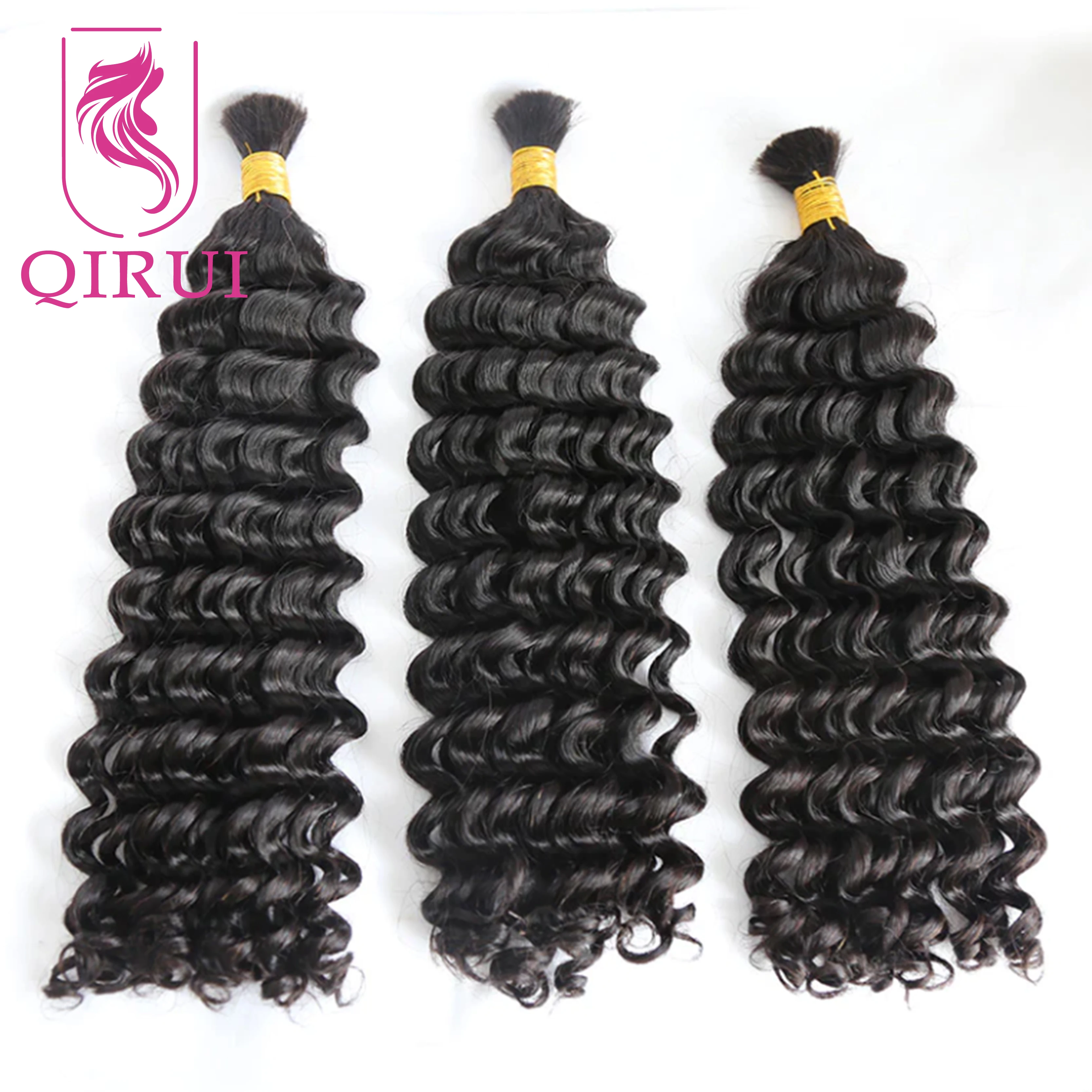 Bulk Human Hair For Braiding Italy Curly No Weft Double Drawn Wholesale Burmese Boho Braids Human Hair Extensions