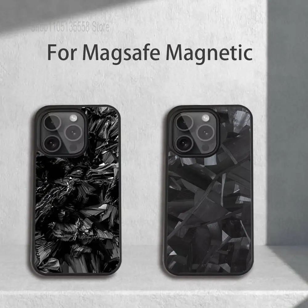 

C-Carbon Fiber Pattern For iPhone 11,12,13,14,15,16,17,Pro,Max,Plus,Mini,SE4,E Phone Case Magnetic Magsafe Wireless Charging