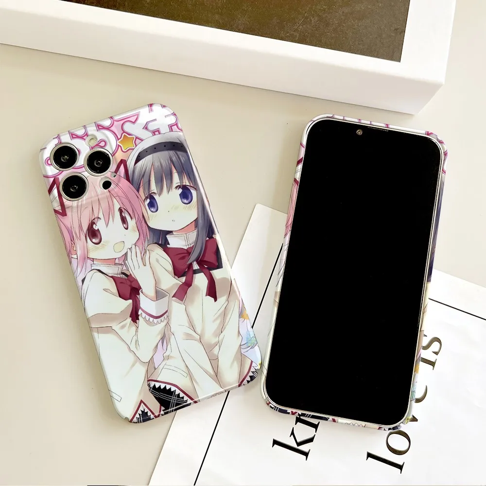 Clmj Luxury Cute Anime Girl Y2K Glossy Film Hard Phone Case for Samsung Galaxy A16 A56 A26 A36 A06 A55 A35 A15 A54 A24 A25 4G 5G