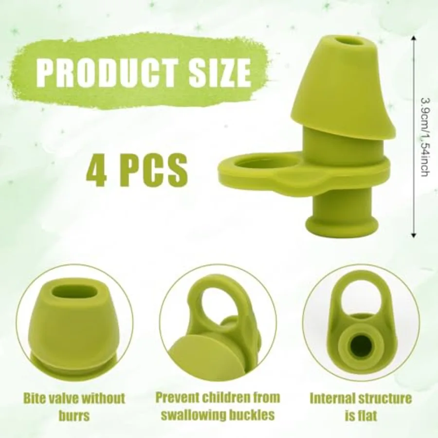 4 قطعة استبدال صمام دغة لزجاجة مياه Ello Emma 14oz سيليكون لا BPA استبدال صنبور زجاجة المياه متوافق مع Ello