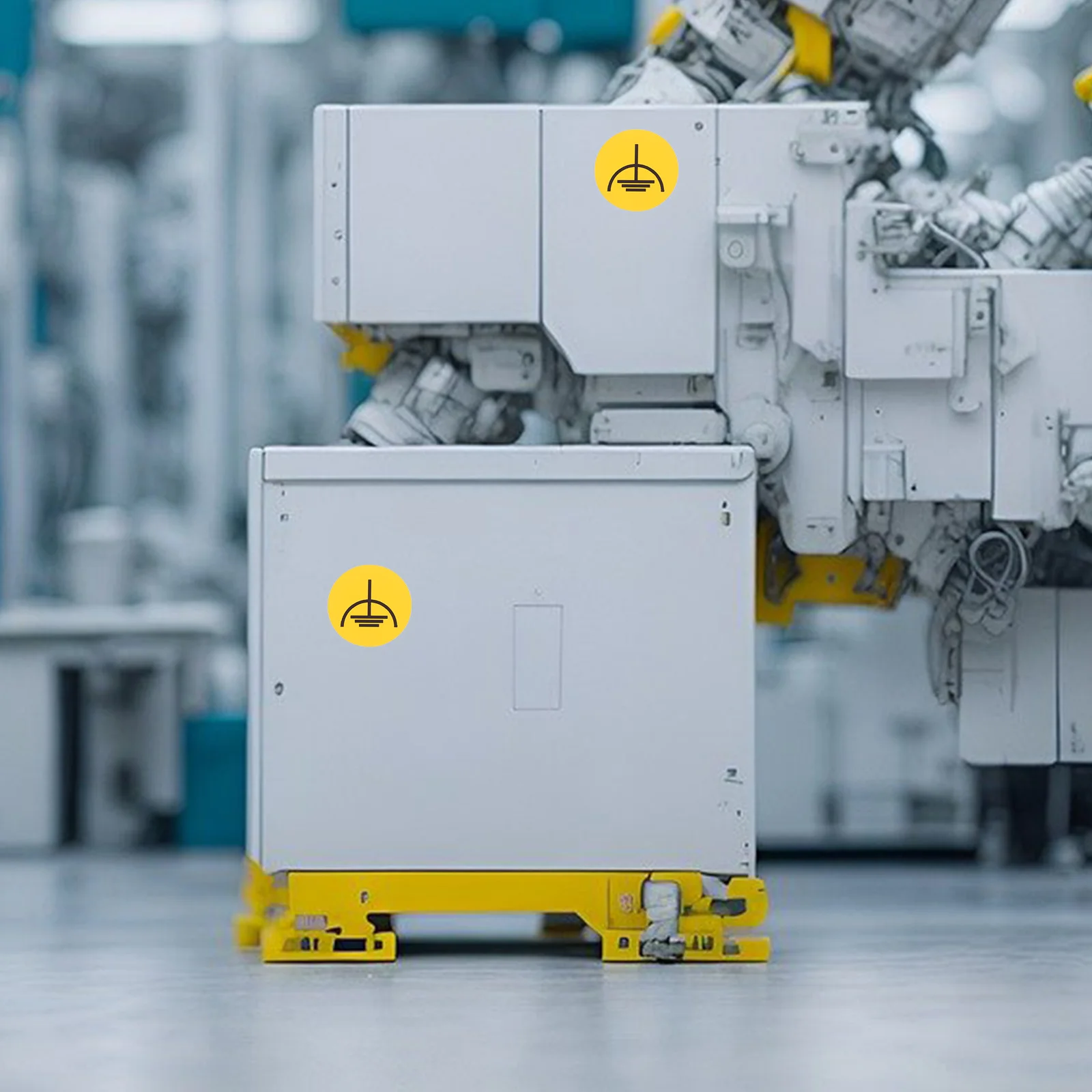 10Pcs Grounding Warning Decals Electrical Equipment Safety Labels Breaker Panel Ground Symbols Stickers Machinery Caution Signs