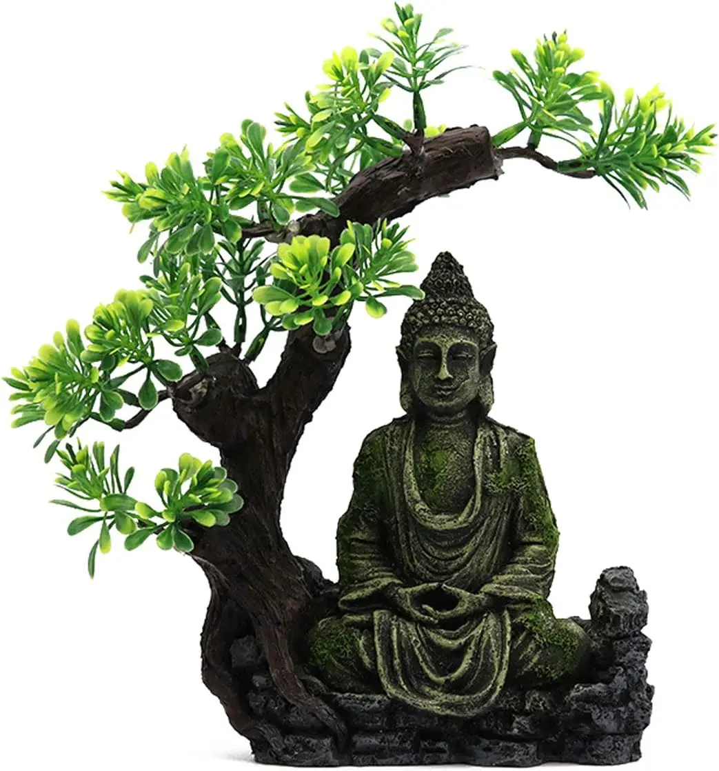 Aquarium Buddha Statue Decoration Resin Furniture Ornament Underwater Landscape for Fish Rest Sleep fish tank decoration