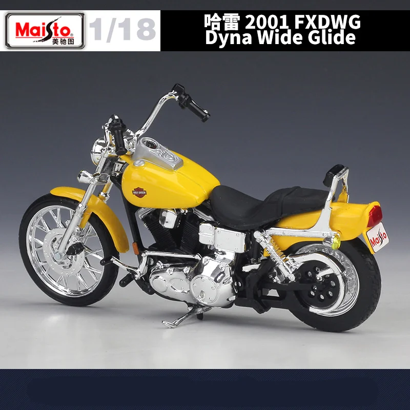 Maisto 1:18 Harley Davidson 2001 FXDWG Dyna Wide Glide Alloy Motorcycle Model Diecast Metal Racing Motorcycle Model Kid Toy Gift