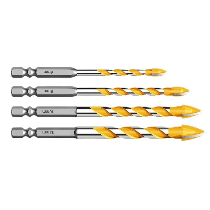 

A95I- Tile Drilling Tool Set 1Set Four Blade Eccentric Drill For Concrete Super Hard Material Dry Head