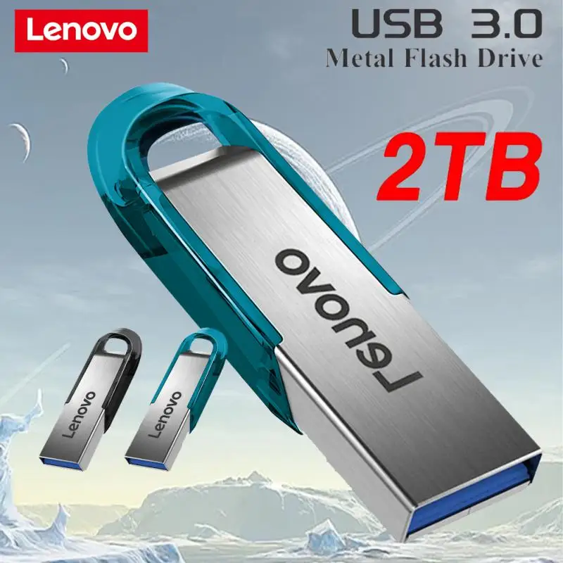 Lenovo แฟลช3.0ไดรฟ์ USB 2TB ของแท้ความจุจริง1TB 512GB เมมโมรี่สติ๊กความเร็วสูงแฟลชดิสก์เก็บข้อมูล U สำหรับพีซี