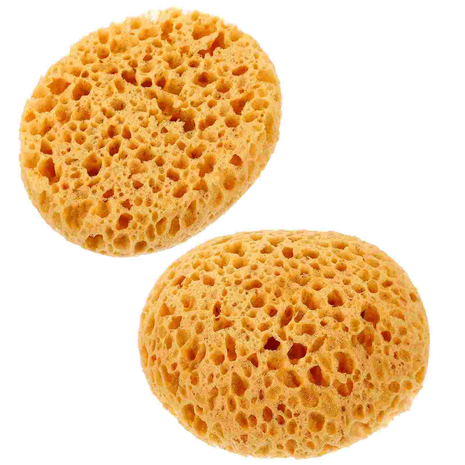 2 Pcs Wall Repair Sponge Bath Textured Ball/Bath Wipe/Bath Flower Yellow Drywall