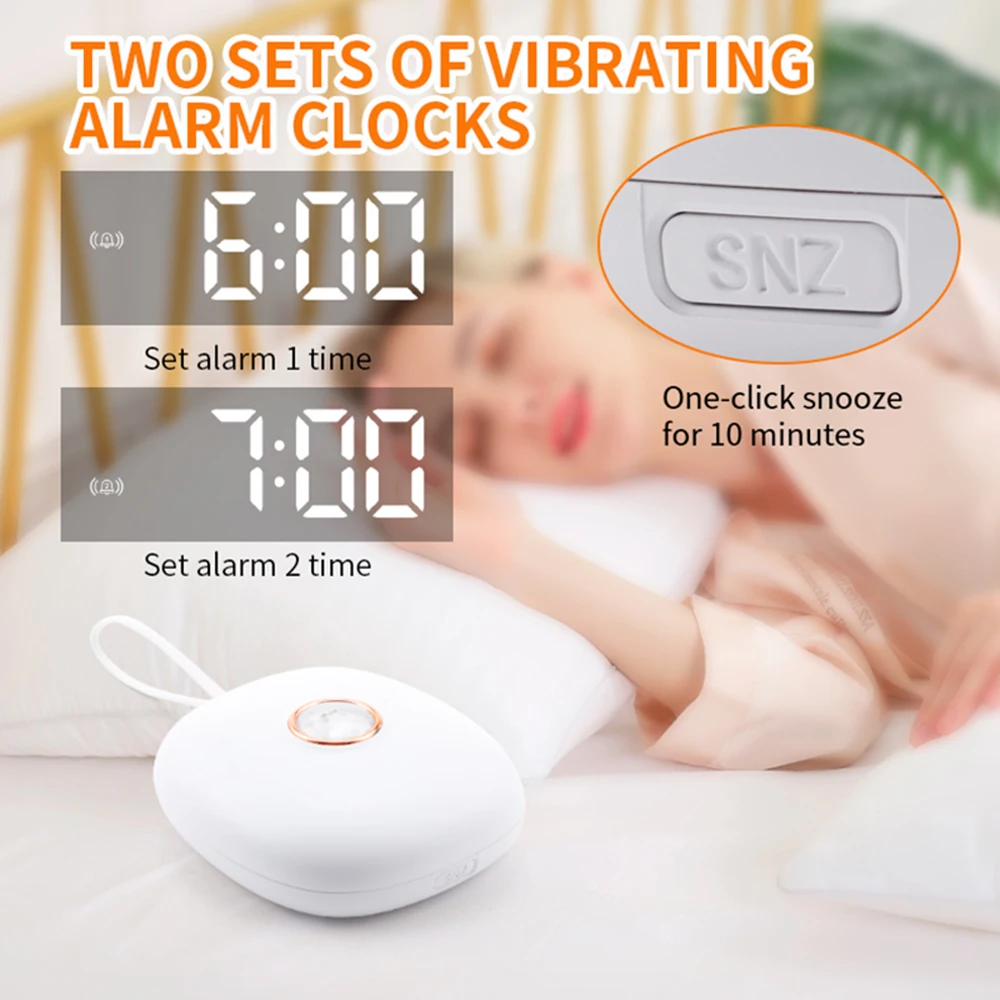 TS-BC680 Silent Vibration Alarm Clock LED Display 2 Alarms Snooze Clock Doll Light Student Wake Up Strong Wake Artifact Creative