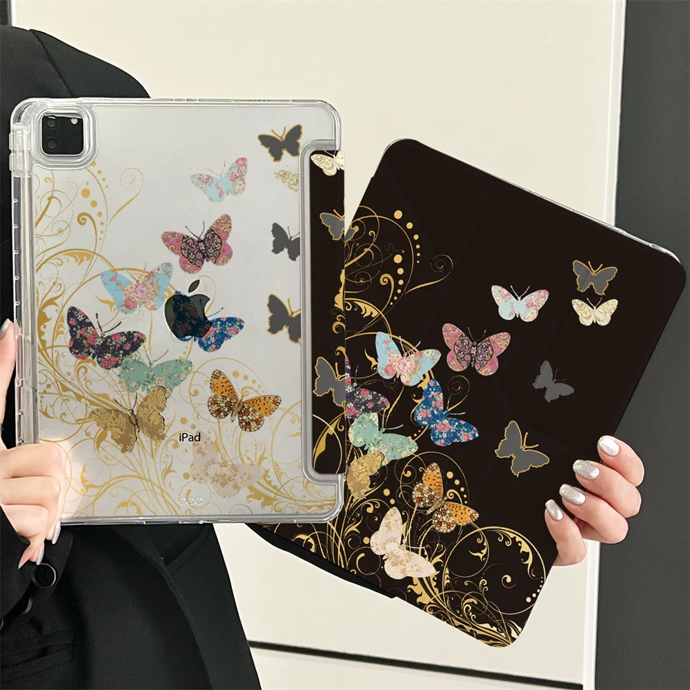 

Butterfly Smart Case for iPad Air 11 inch 2025 2024 A16 11th Air 5th 4th Gen Pro11 10th 9th 8 7 10.2 10.5 9.7 Y Fold Cover