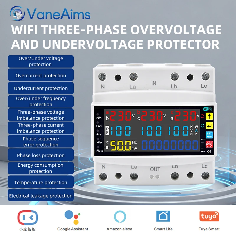protector-de-voltaje-inteligente-trifasico-tuya-wifi-ac230v-ajustable-proteccion-contra-sobrevoltaje-bajo-voltaje-y-sobrecorriente-control-remoto-por-aplicacion