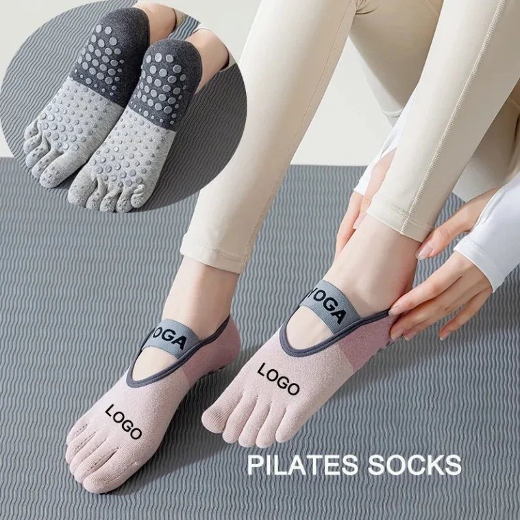

Wholesale Boneless Custom Logo Cotton Grip Barre Trampoline Ankle Socks Pilates Non Slip Compression Yoga Ballet Stripe Socks