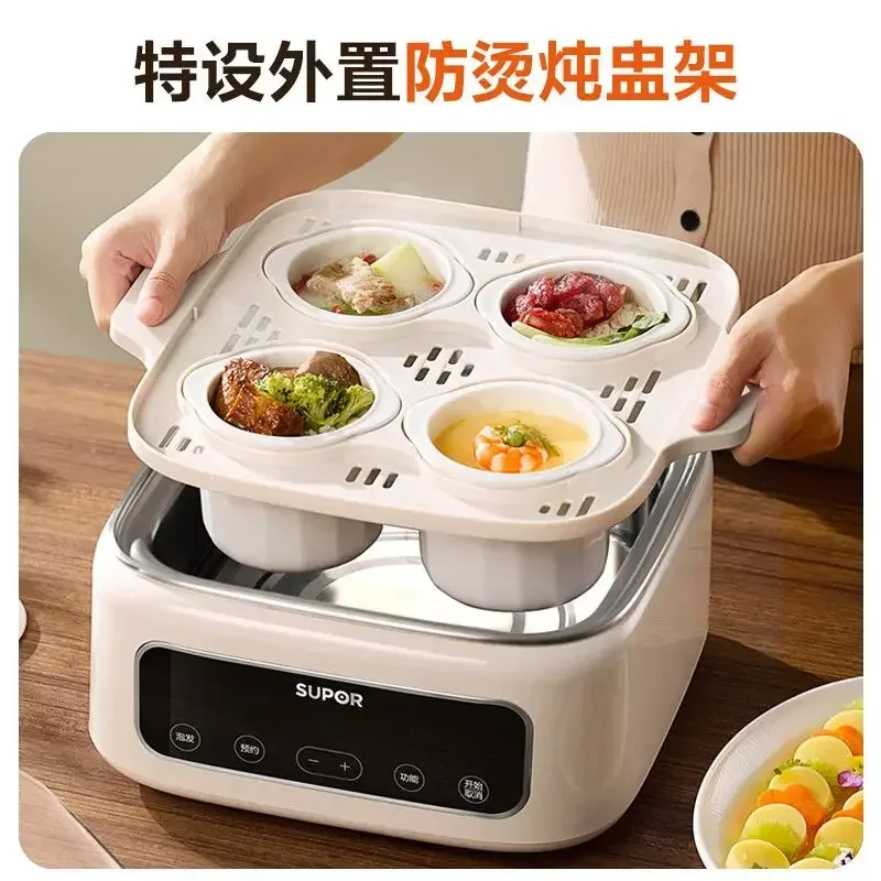 Electric Stew Pot - Steaming, Stewing Porridge, Electric Steamer with Heat Preservation & Scheduling Function for Soup