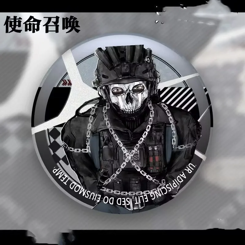 «Call of Duty» призрак киганский коник, фанатские товары, лазерный значок из жести Koji, подарок для бара