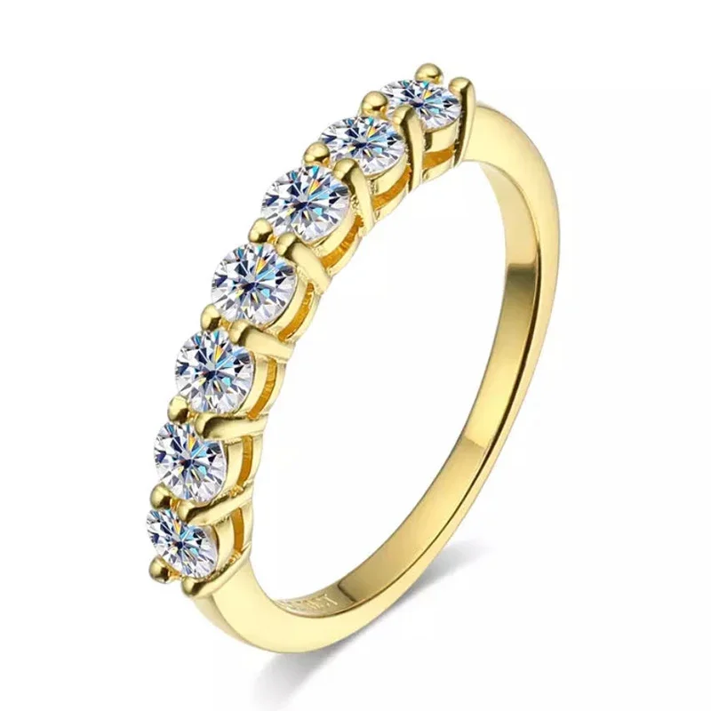 Ewya Luxus Designer 0,7 ct Moissan ite Ringe für Frauen Sterling Silber Schmuck Verlobung Braut Ehering Ring Geschenk