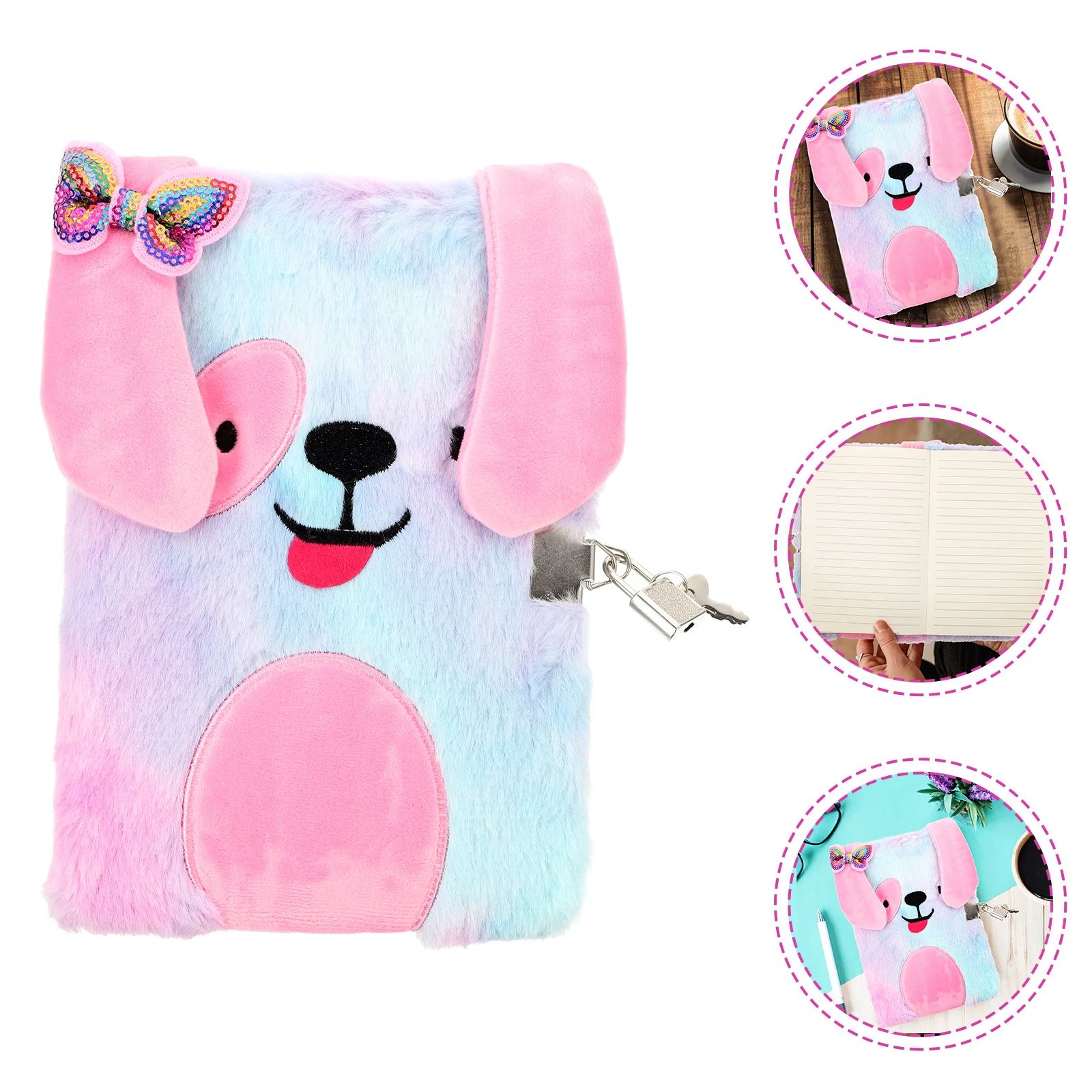 Notebook Plush Notepad Secret Diary with Lock for Boys Girls Lockable Notebooks Cartoon