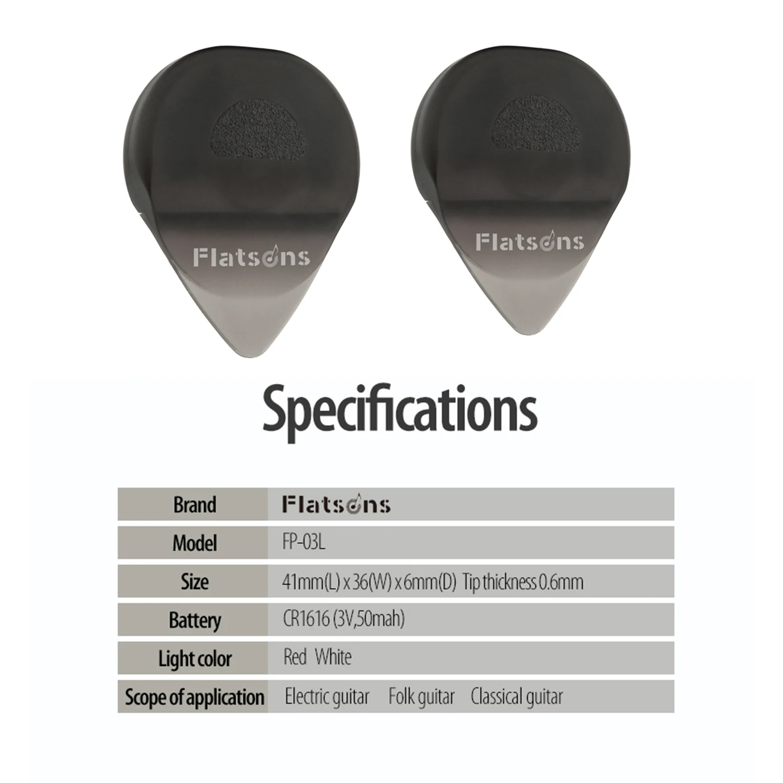 Flatsons FP-03L 2pcs Guitar Picks Luminous Guitar Plectrums with Storage Tin Box  Stringed Musical Instrument Accessory