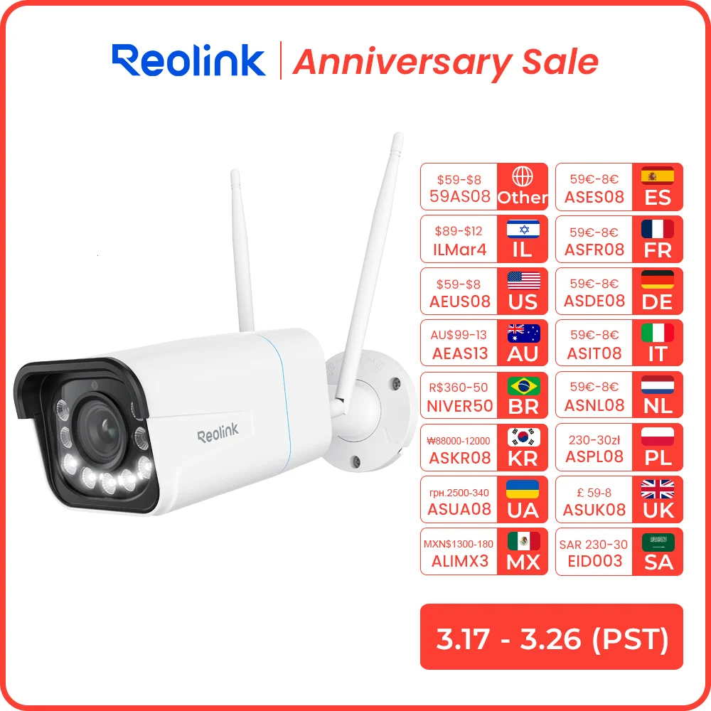 Reolink 8mp wifi câmera de segurança 5x zoom óptico ai humano detectar 2.4/5ghz cor visão noturna ip67 à prova dip67 água ao ar livre cam 811wa