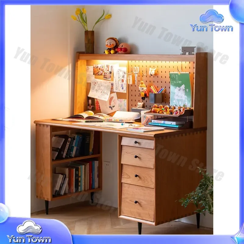 Zhuangli Turing desk for computer study table for small apartment for Nordic modern simple bookcase for cherry wood solid