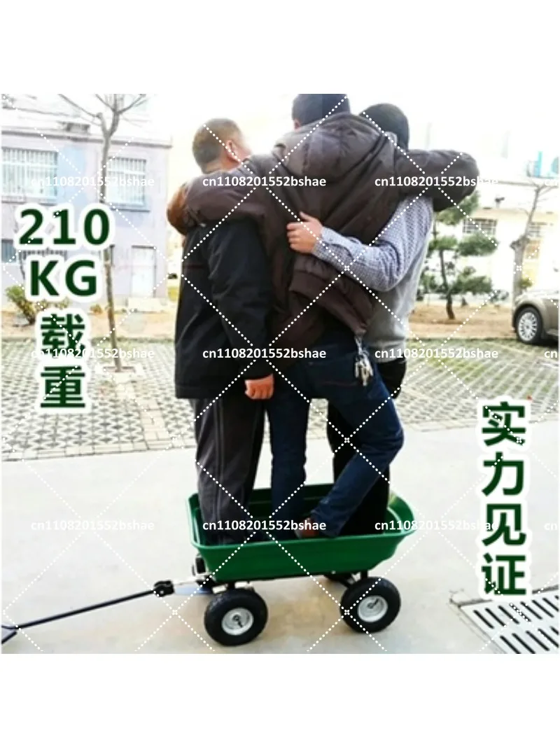 Foldable 4 Wheel Utility Cart for Cargo Transport, Heavy Duty Hand Dolly for Moving and Agricultural Use