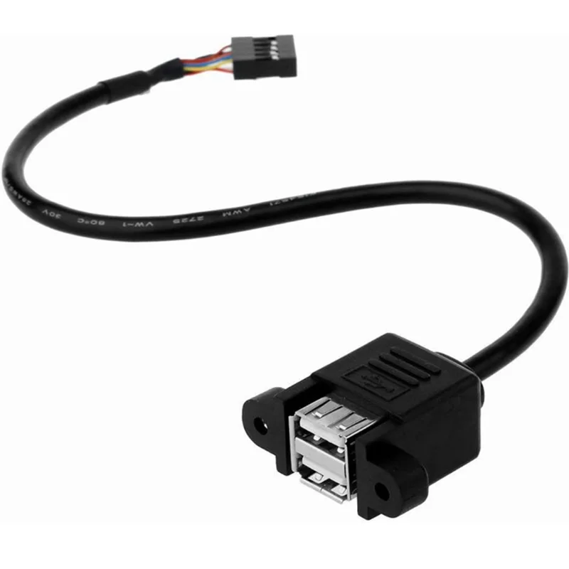 0.3m 0.5m 1m Motherboard Internal 9Pin 9P to Dual 2-port USB 2.0 A Female Panel To Install DATA DuPont Cable