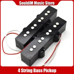 Electric Bass Open Type Noiseless Neck Bridge Pickup for 4 String Jazz Bass Jb Style Black