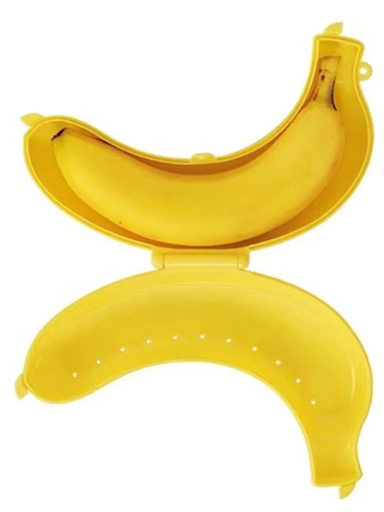 Three colors travel outdoor portable banana box fruit storage box plastic banana shape banana protective case