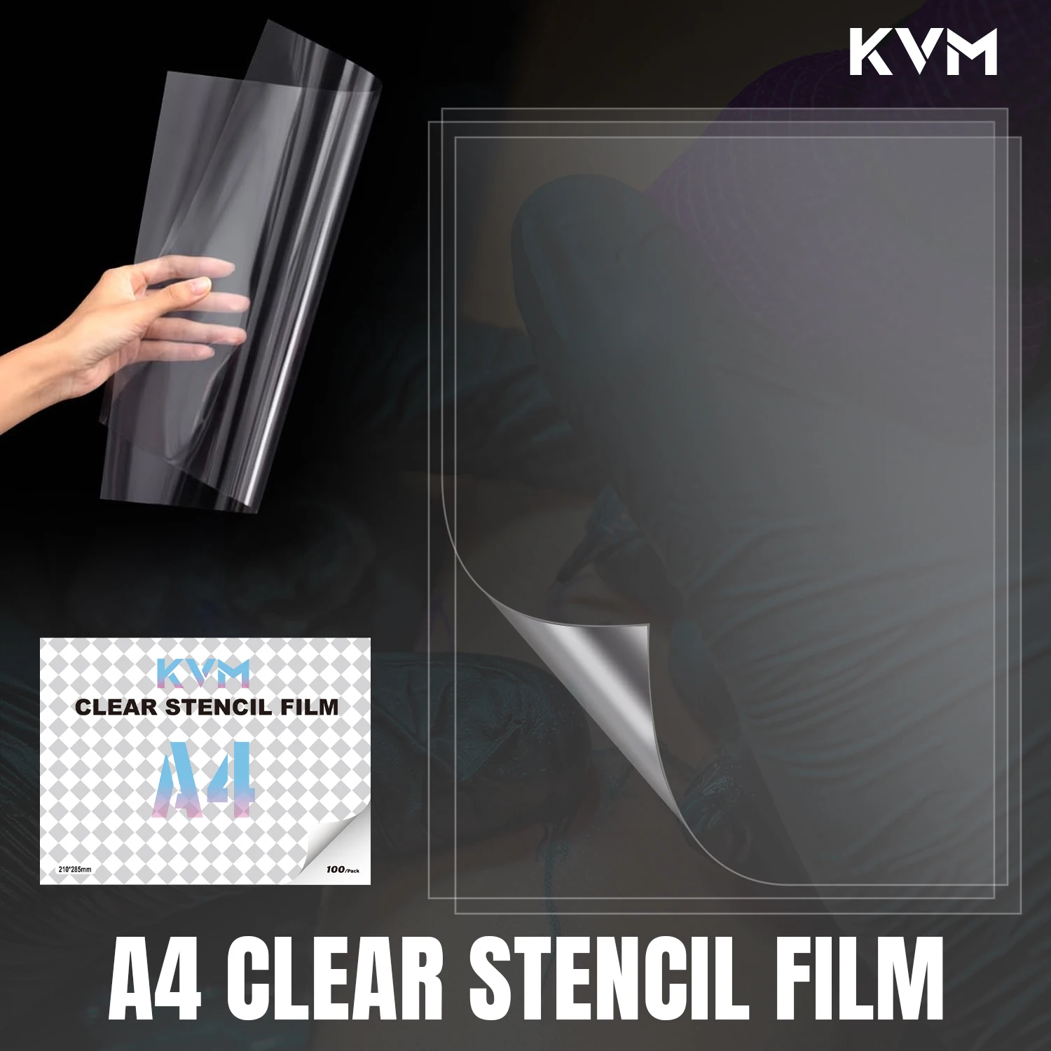KVM 100pcs Transparent Tattoo Transfer Film Transfer Paper Clear Pattern Transfer Tattoo Thermal Transfer Machine Accessories