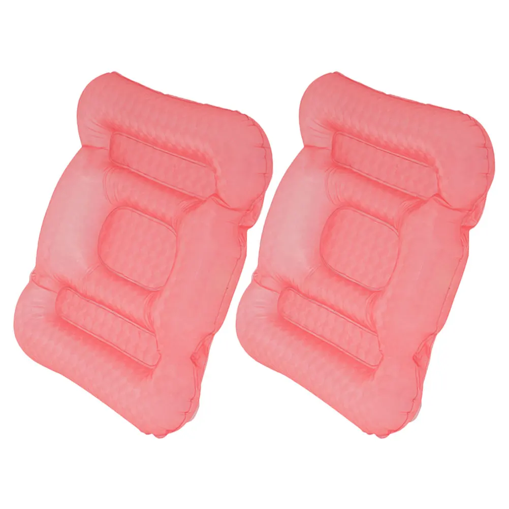 

2pcs Pink PVC Bathtub Inflatable Seat Cushion for Air Travel Bath Indoor Pool Toddler Refillable Bath Cushion