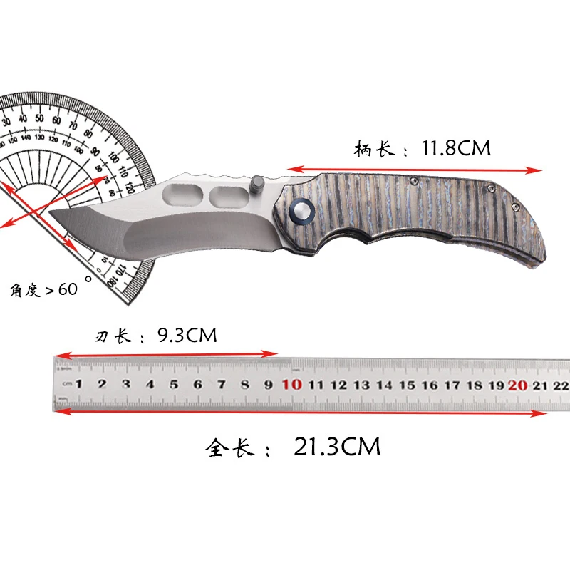 

New type burning titanium alloy handle VG10 blade fishing survival pocket outdoor camping collection EDC fruit knife