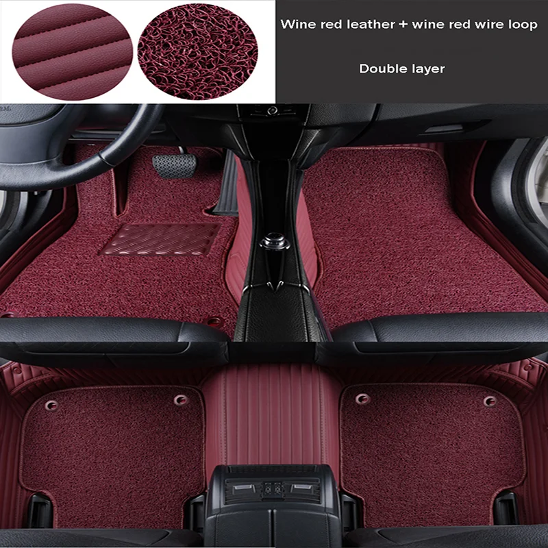 

BHUAN Custom Stripe Leather Car Foot Mat for Rolls Royce Ghost Phantom Auto Styling Car-Accessories Automobile Carpet Cover