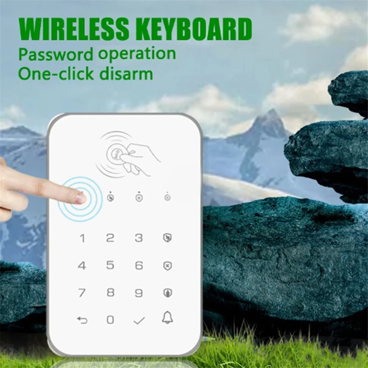 Wireless Touch Keypad Lock 433Mhz Frequency Ev1527 Weapon Code Unlock Security System Code RFID Connected Alarm Center