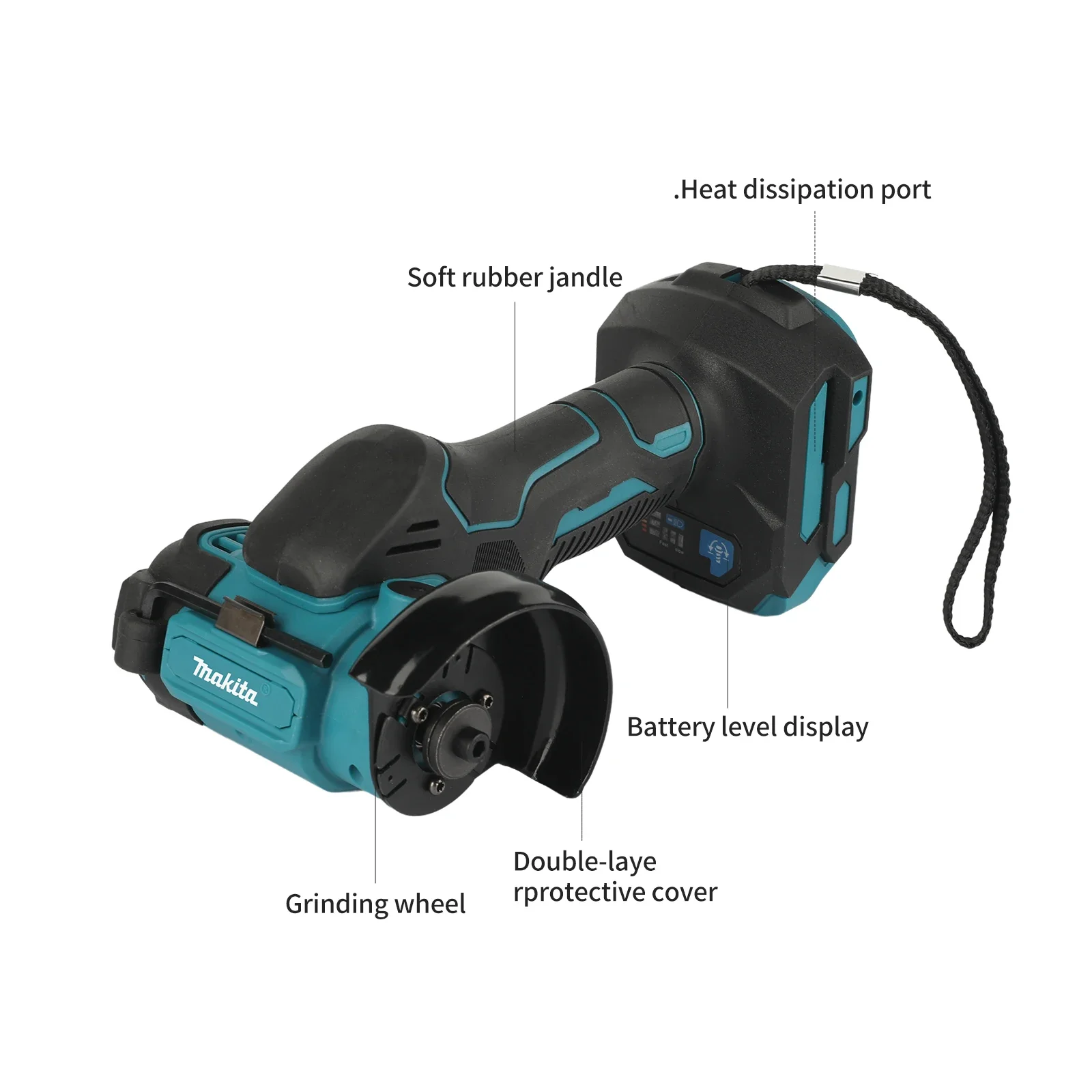Makita MT438 3 Inch Mini Angle Grinder Cordless Polishing Grinding Machine Electric Cutting Power Tool Bare Unit