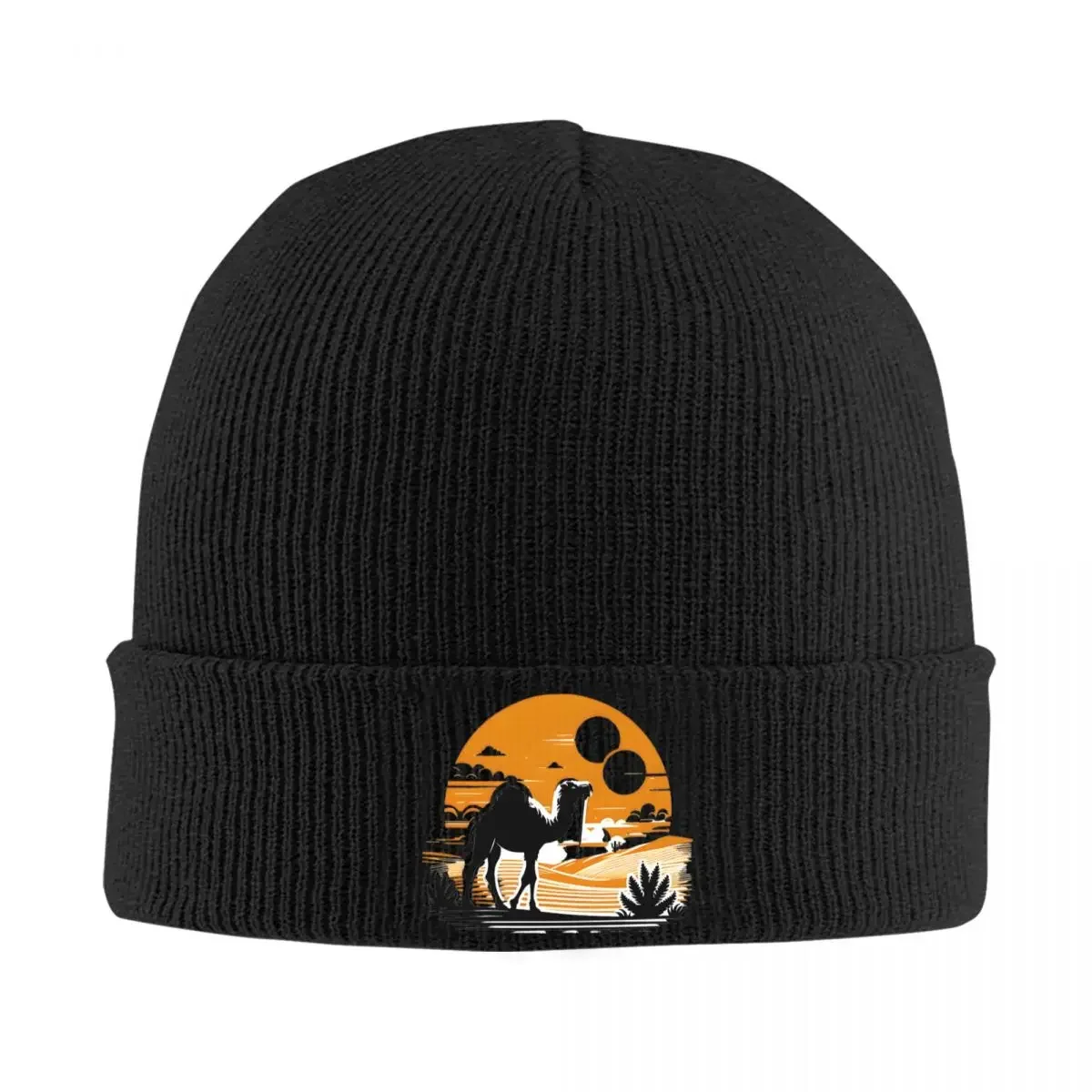 Desert Camels Knitted Hat Women's Men's Beanies Winter Hat Off Road Vehicle Racing Warm Cap