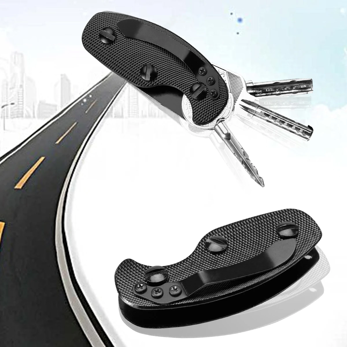 

Aluminum Alloy Key Clip 6 Keys Capacity Lightweight Holder Outdoor Camping Hiking Everyday Carry Pocket Tool