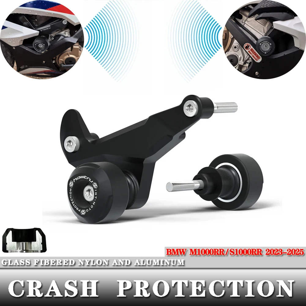 

Для BMW s1000rr/m1000rr и M1000RR/S1000RR 2023 2024 2025 ползунки для рамы мотоцикла, защита от столкновений, алюминий + нейлон, стекловолокно