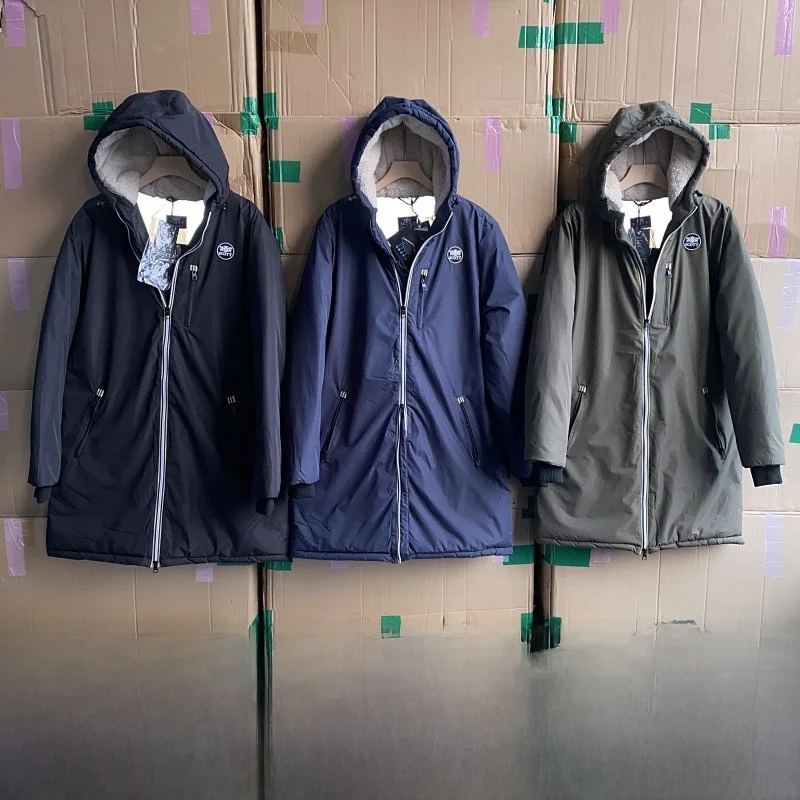 

Высококачественная хлопковая куртка средней длины для мужчин и женщин, теплая хлопковая куртка для активного отдыха, приталенный крой, с капюшоном, весна 2025