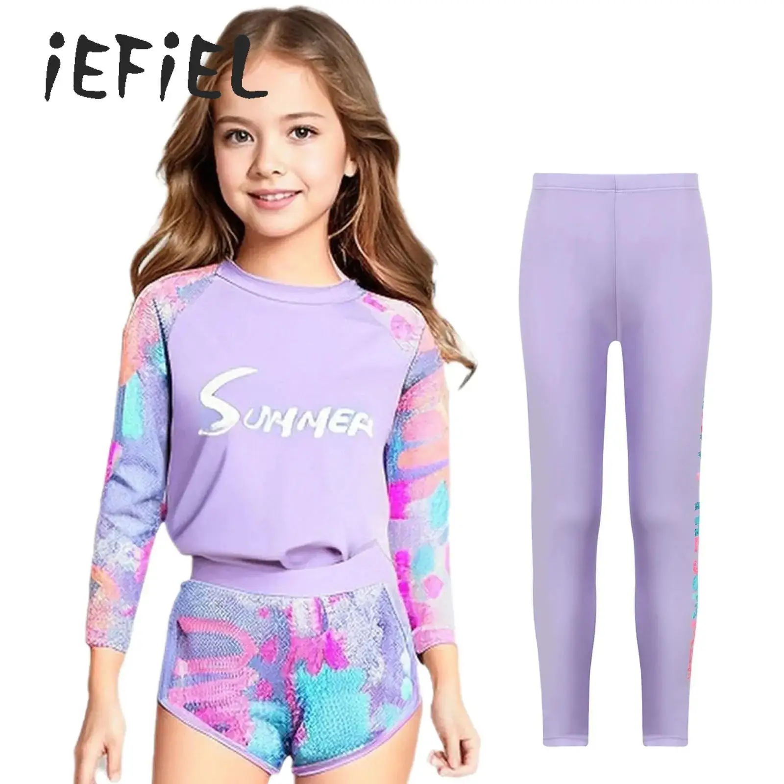 

Boys Girls Swimwear 3 Piece Swim Suits Sun Protective Long Sleeve Rash Guard Swimming Shirt+Shorts+Pants Surfing Bathing Suit