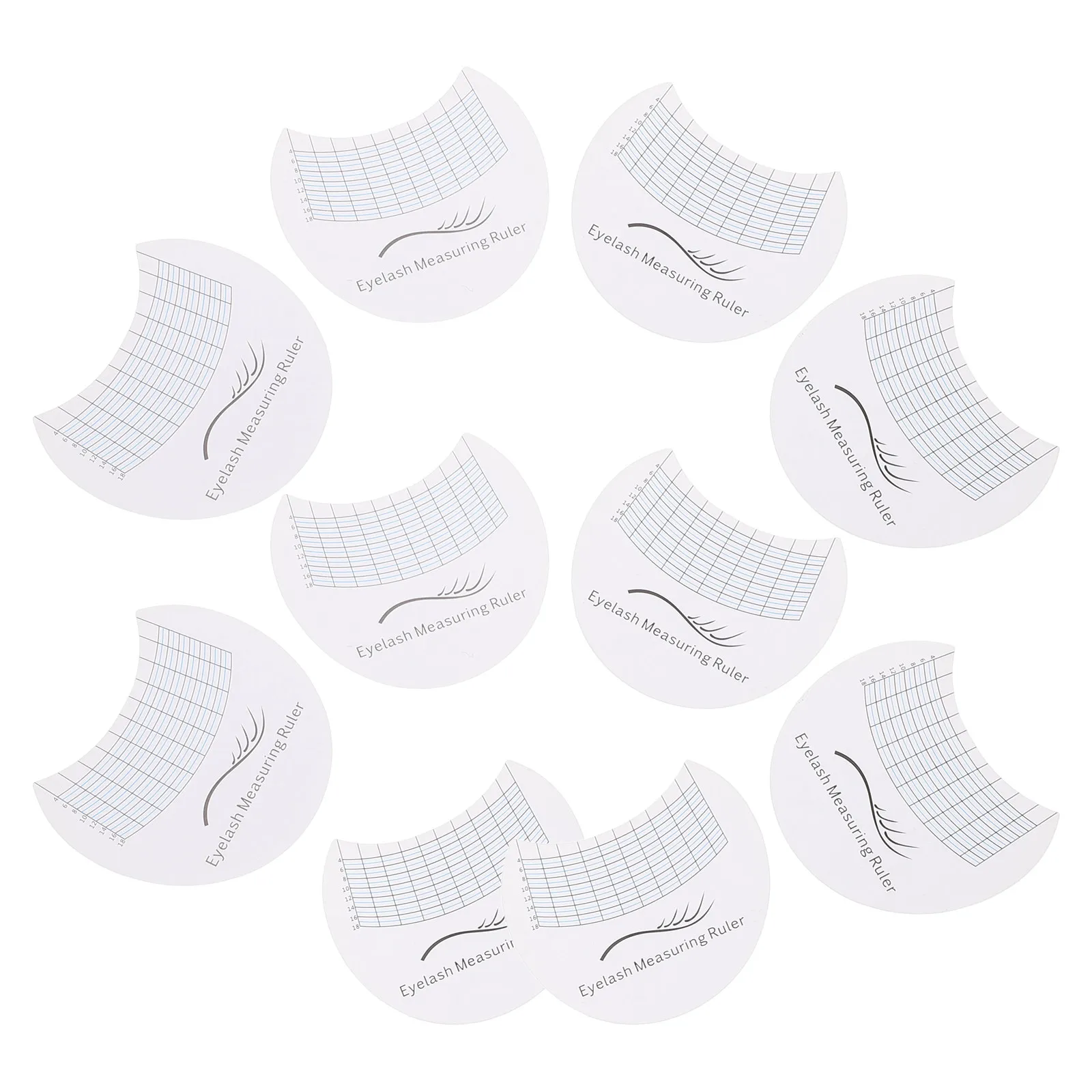 10Pcs Lash Measuring Tool Precision Eyelash Length Gauge Reusable Ruler for Eyelash Extension Application Lash Tech Equipment