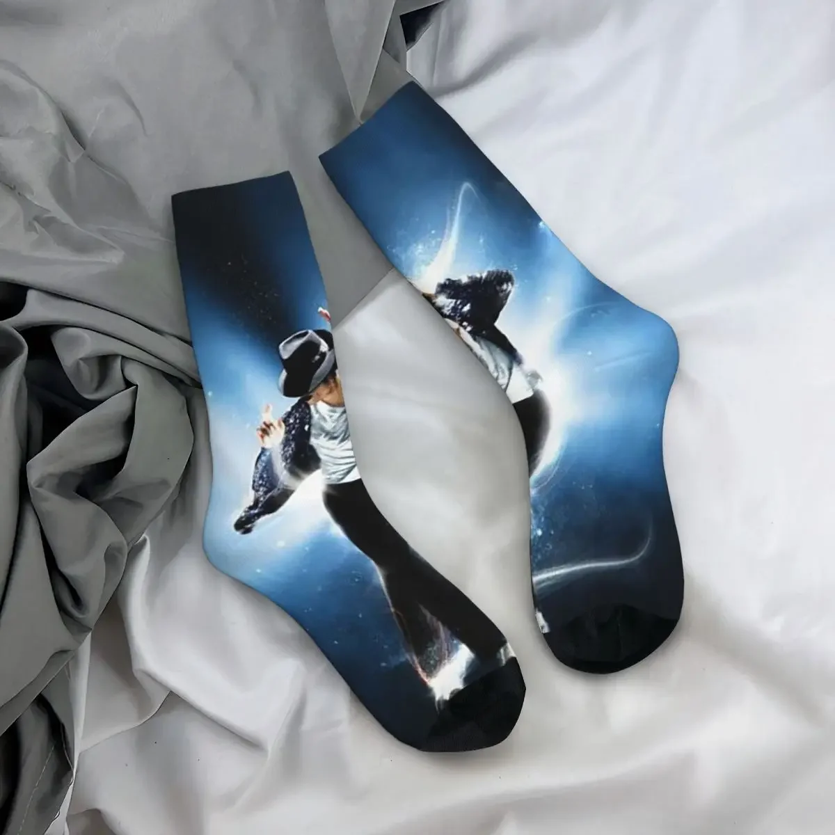 

All Seasons Crew Stockings Michael Jackson Musicians Singers Dancers Socks Harajuku Long Socks Men Women Valentine's Day Gifts