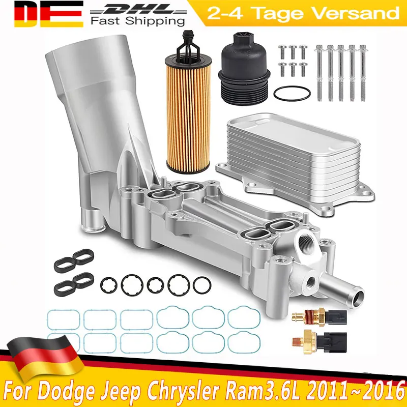 Obudowa adaptera filtra oleju aluminiowego 926-959 do silnika 3.6L V6 Dodge Chrysler Ram Charger Cherokee Wrangler ProMaster 2011~2016