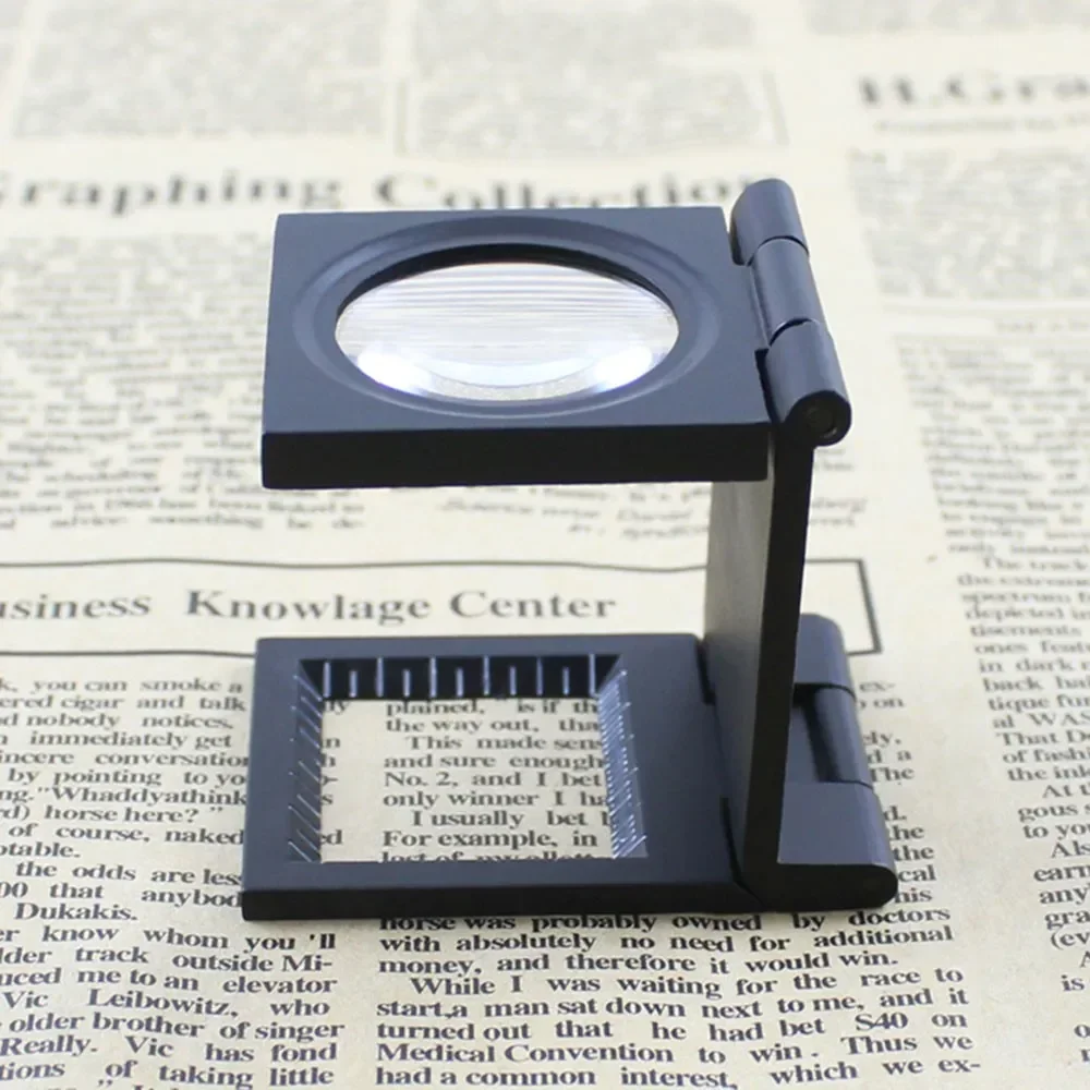 10X 28mm Mini  Folding Magnifier with Scale for Textile Optical Glass Foldable Magnifying Tool